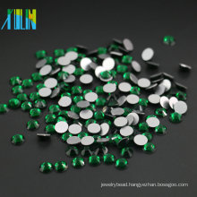 Wholesale All Size Crystal Flatback Non Hotfix 14 Cutting Face Korean Rhinestones , MS116 Emerald Color